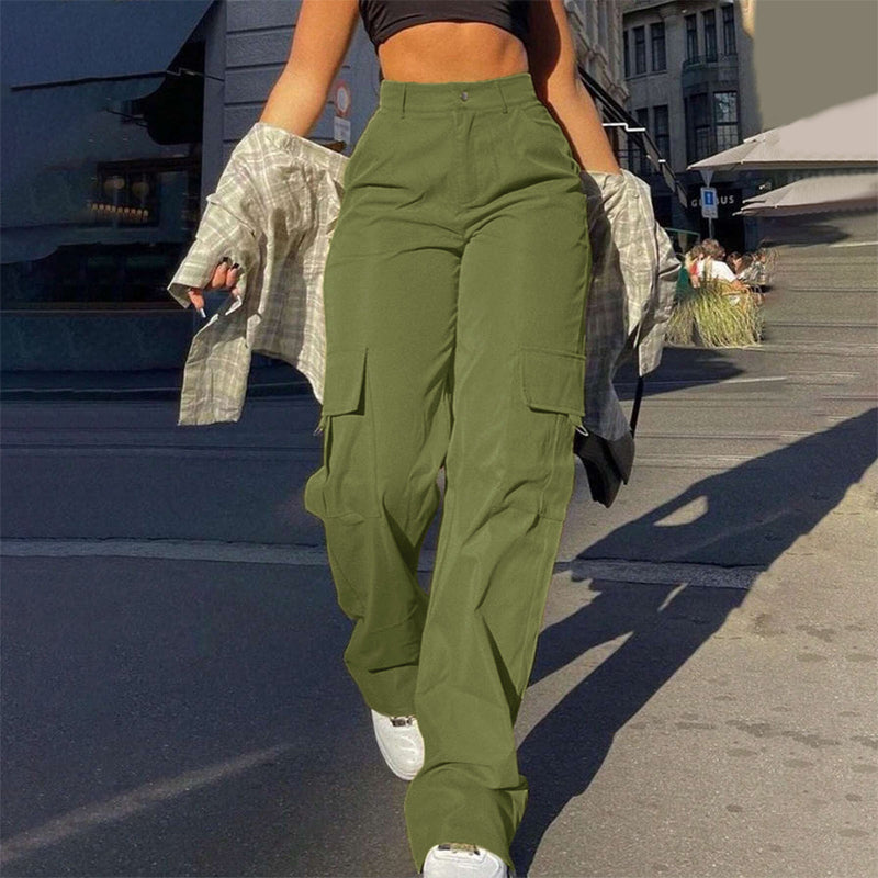More Pockets, Easy Movement | Women's High-Waist Straight-Leg Cargo Pants