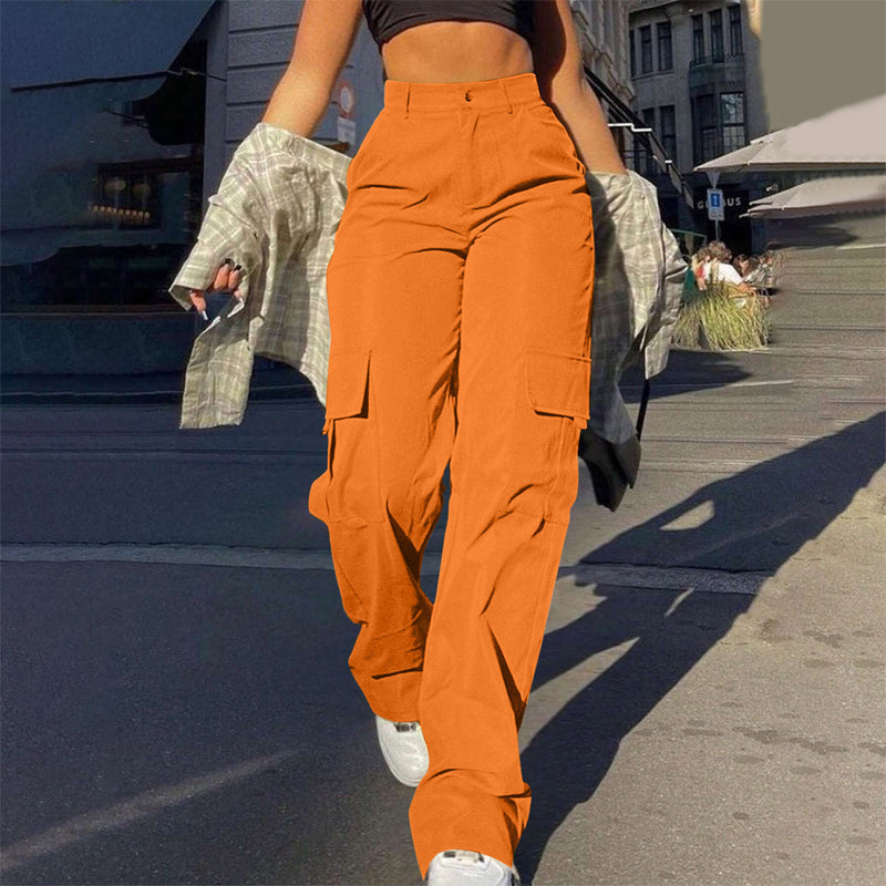 More Pockets, Easy Movement | Women's High-Waist Straight-Leg Cargo Pants