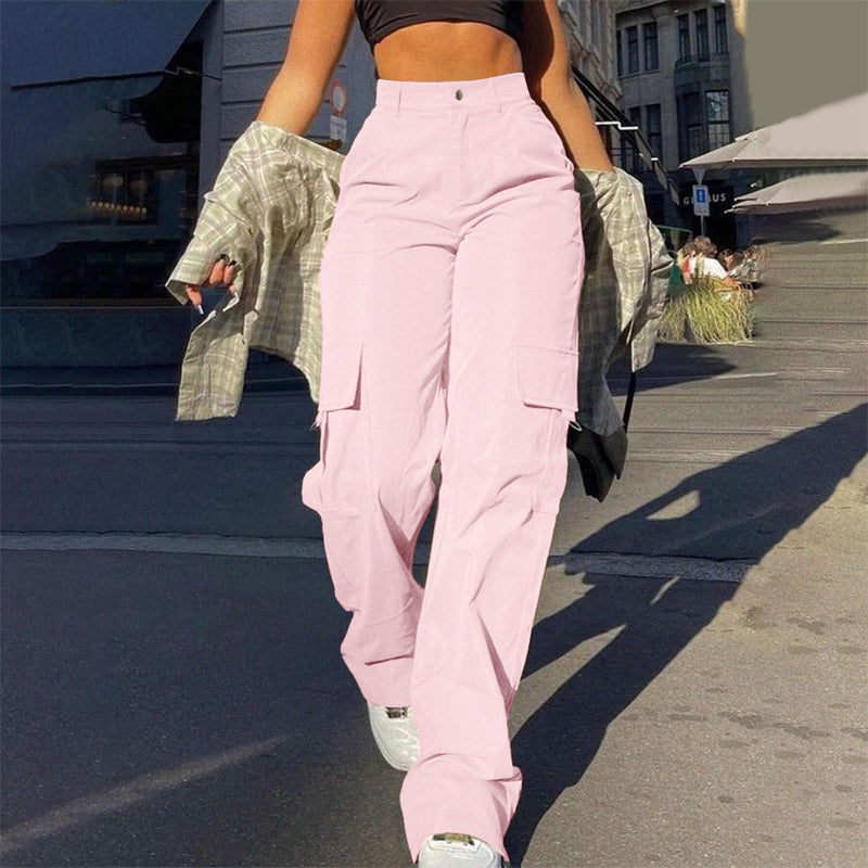More Pockets, Easy Movement | Women's High-Waist Straight-Leg Cargo Pants