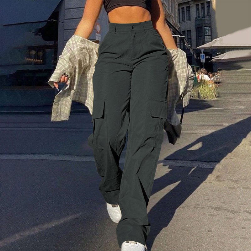 More Pockets, Easy Movement | Women's High-Waist Straight-Leg Cargo Pants