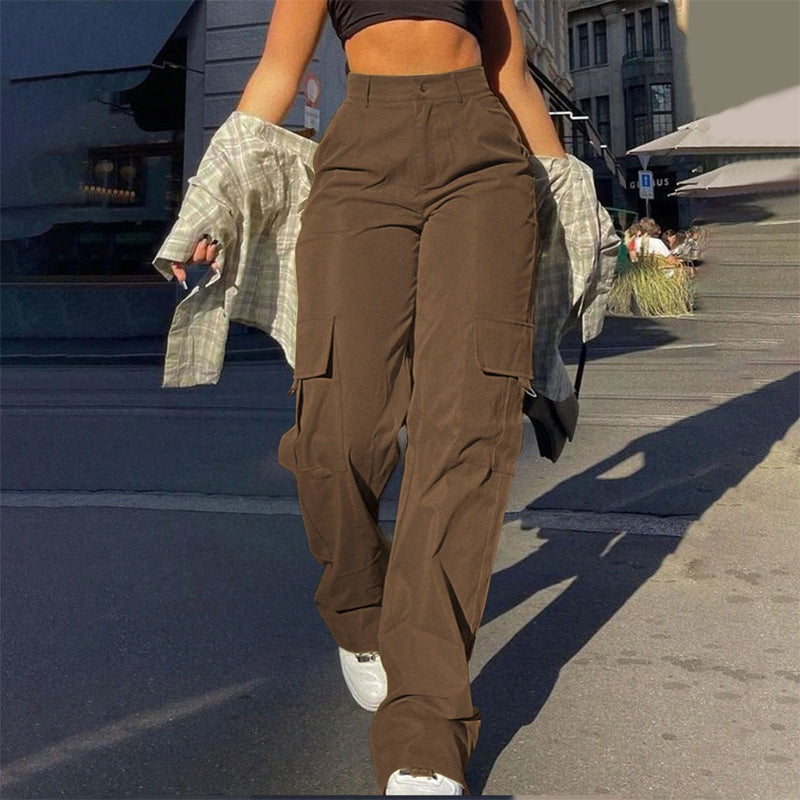 More Pockets, Easy Movement | Women's High-Waist Straight-Leg Cargo Pants