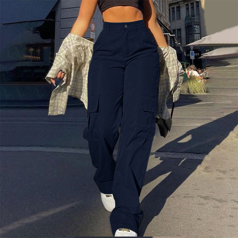 More Pockets, Easy Movement | Women's High-Waist Straight-Leg Cargo Pants