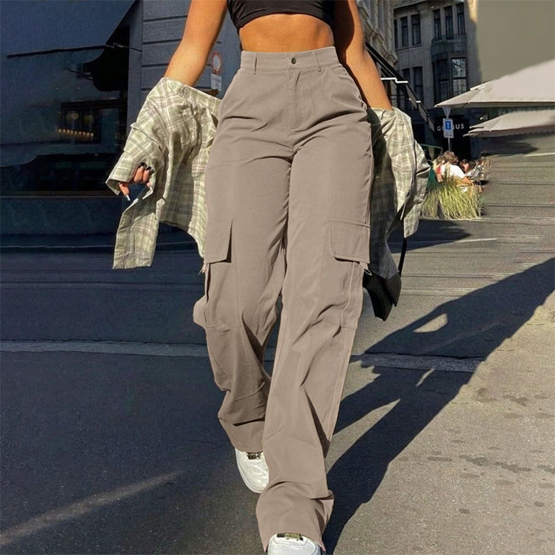 More Pockets, Easy Movement | Women's High-Waist Straight-Leg Cargo Pants