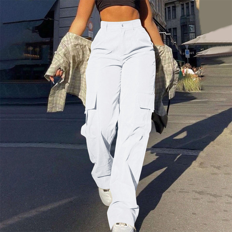 More Pockets, Easy Movement | Women's High-Waist Straight-Leg Cargo Pants