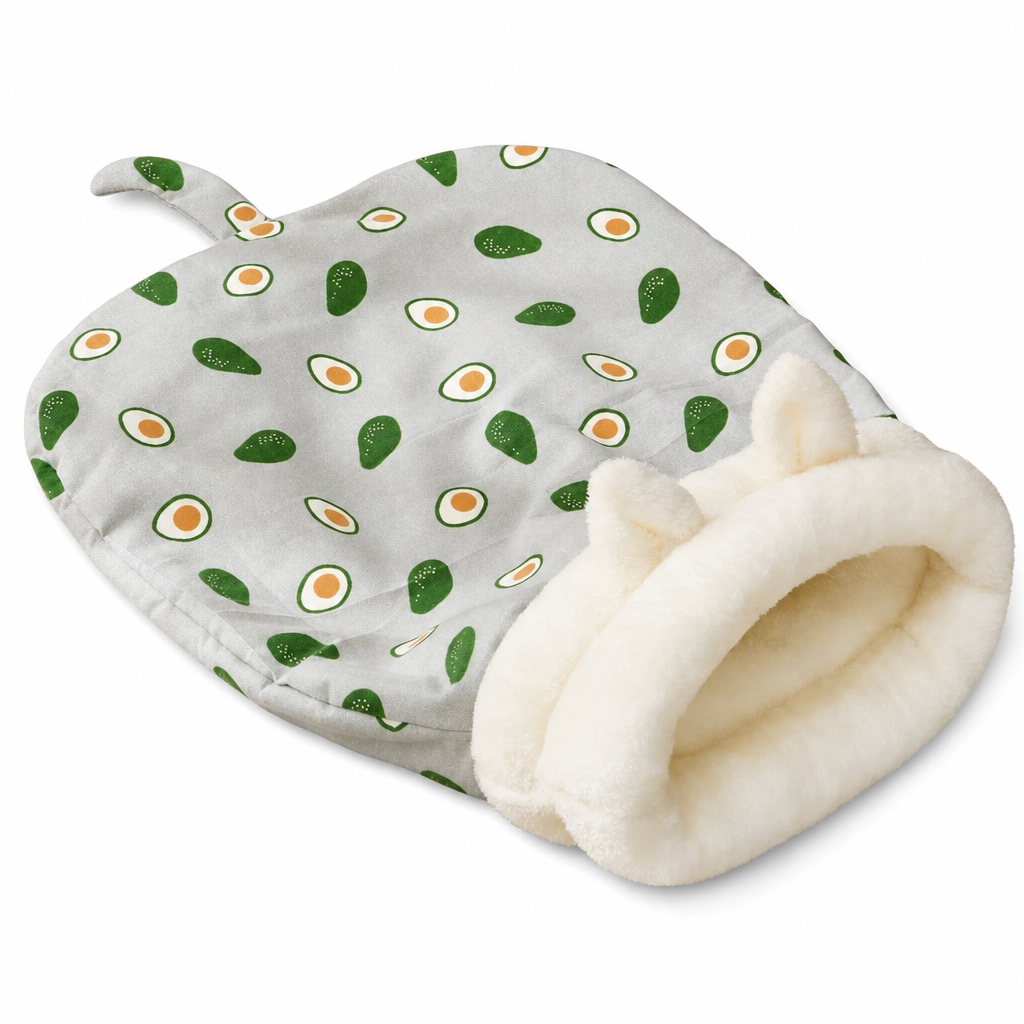 Semi-Enclosed Warm Sleeping Bag, Soft Deep Sleep Cave Bed for Pets with Blanket for Cats and Small Dogs