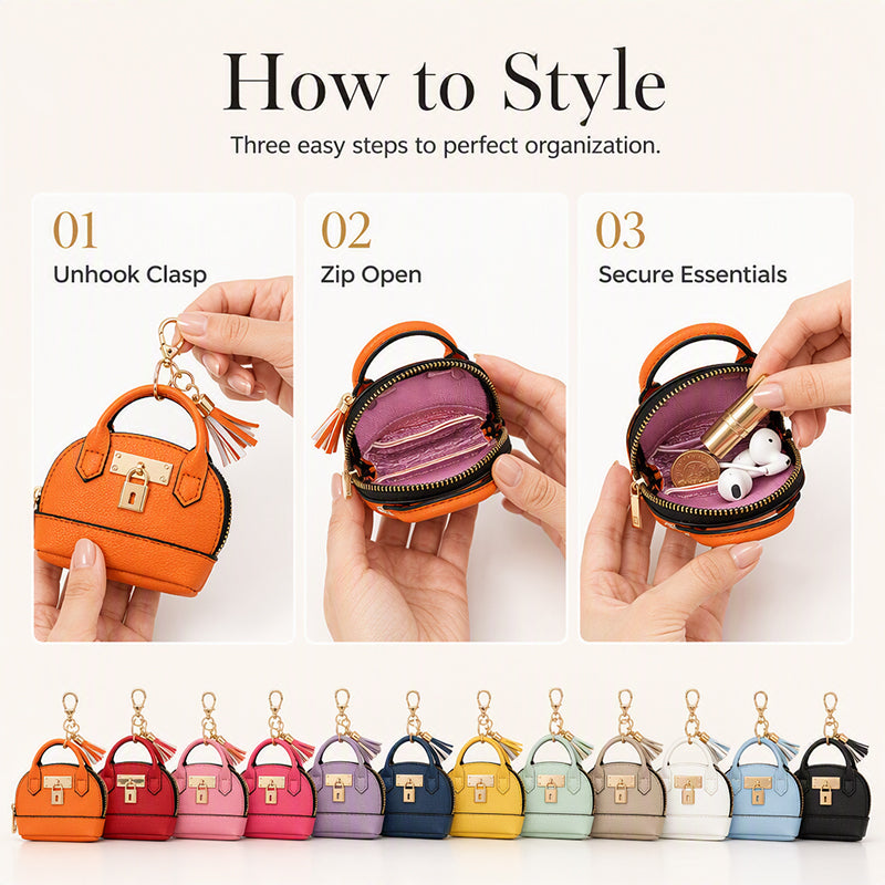 Mini Shell Bag Keychain Coin Purse