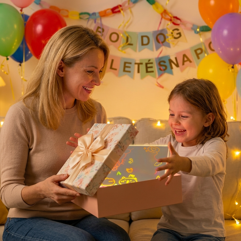 Illuminated Wipeable Drawing Board for Children