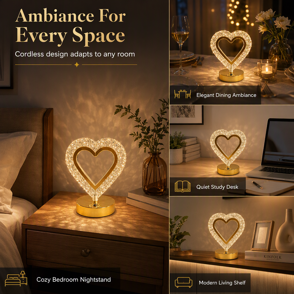 Geometric Crystal Night Lamp: Touch Control, 3 Colors, USB Rechargeable, Cozy Bedroom Light