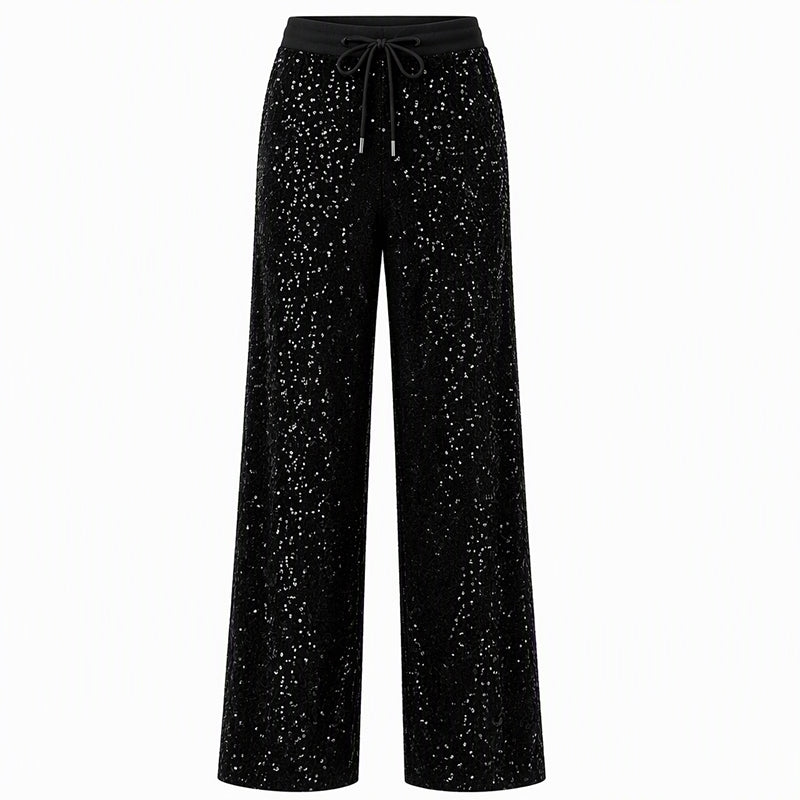 Women's Sparkling Sequin Wide-Leg Pants