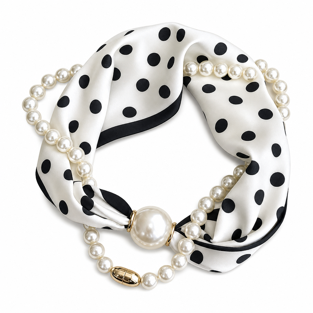 Pearl Necklace and Magnetic Scarf