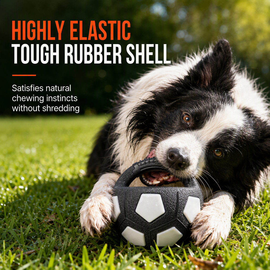 Interactive Football Dog Toy with Grip Handles