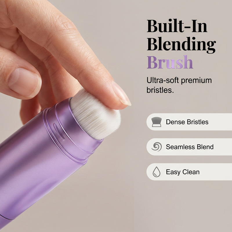 2-in-1 Color-Changing Foundation Stick โ Built-In Brush, Smooth Buildable Coverage & Easy On-the-Go Makeup