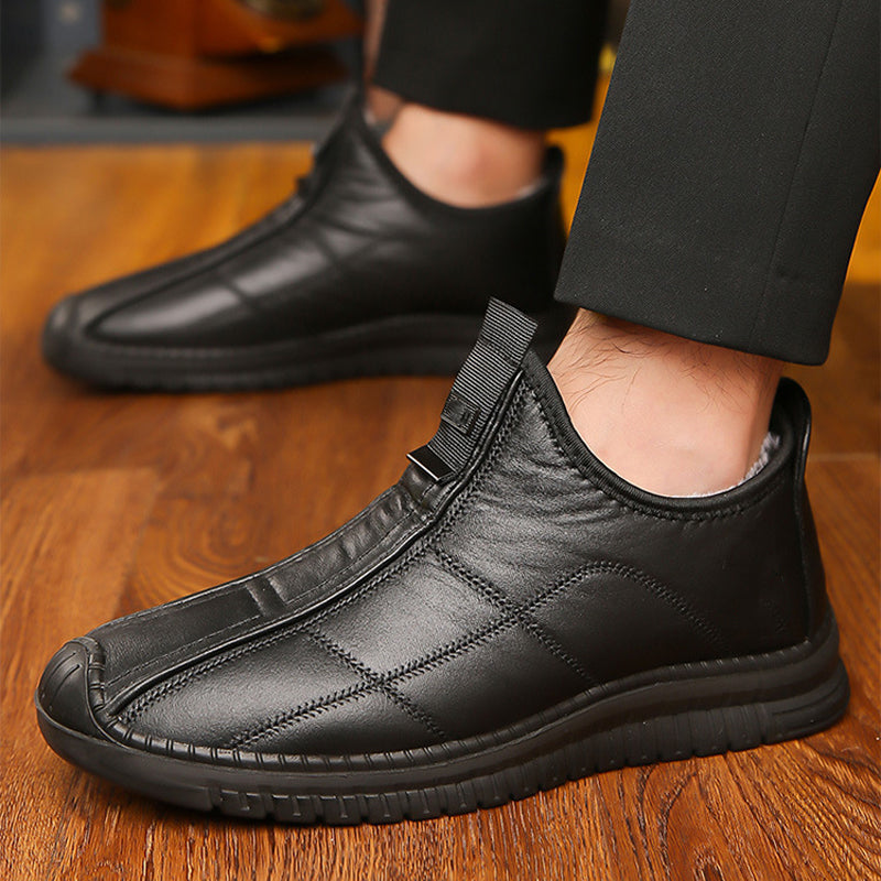 Men's Shoes with Fur Lining and Anti-Slip Sole