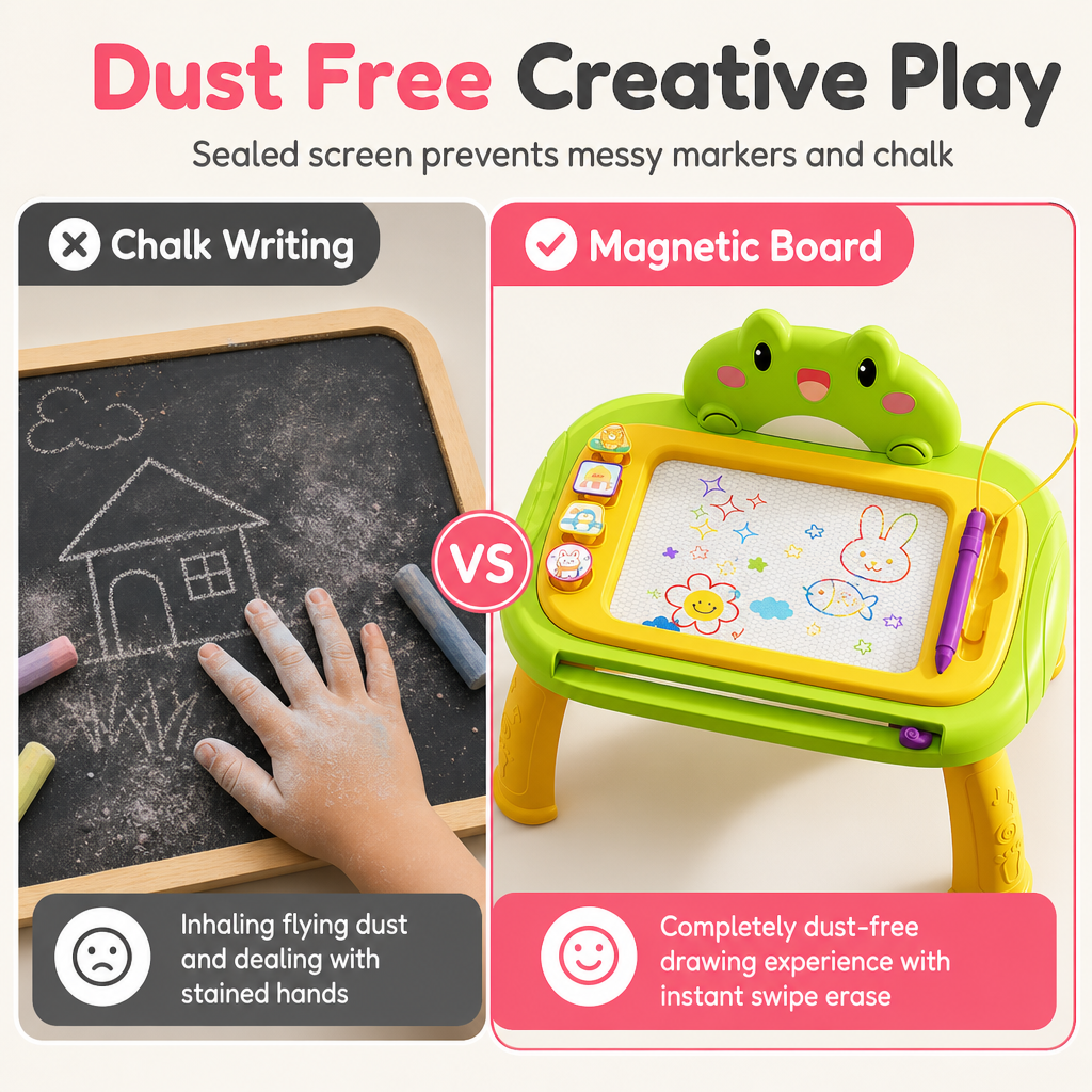 Kids Magnetic Drawing Board – Dust-free, Colorful, Safe
