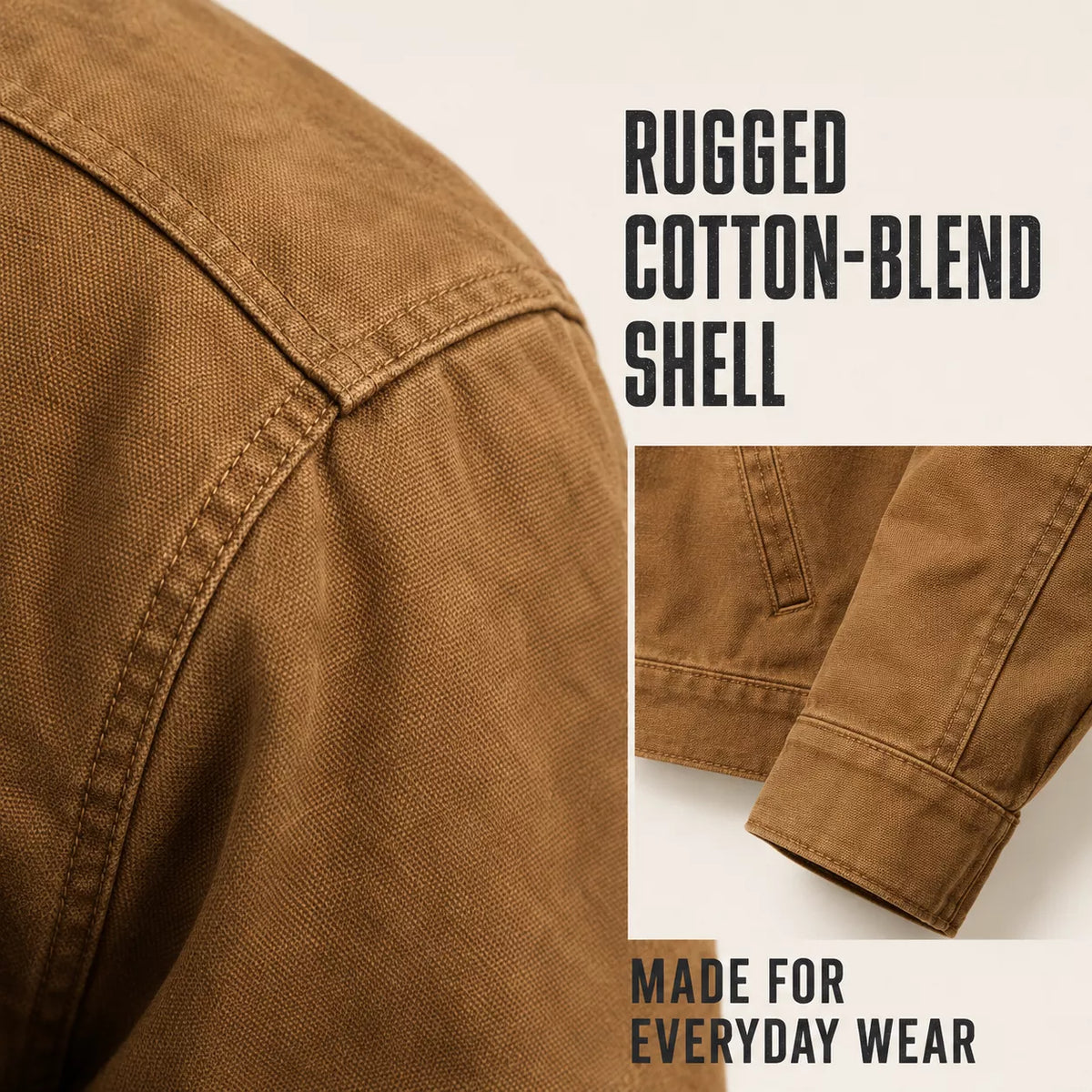 Men's Plush-Lined Hooded Work Jacket