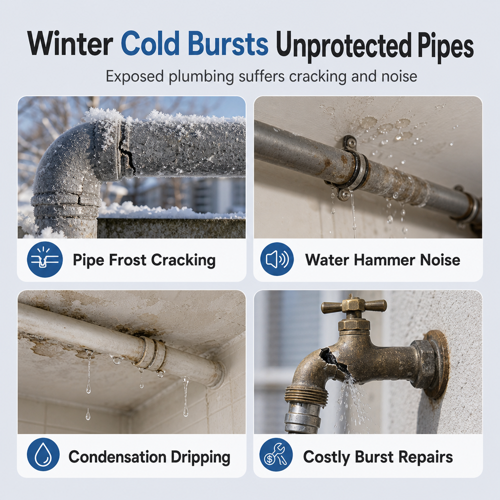 Self-Adhesive Insulation Pipe, Protects Water Pipes Against Freezing Outdoors