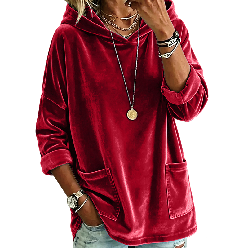 Ladies Velour Hoodie