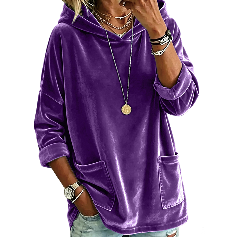 Ladies Velour Hoodie