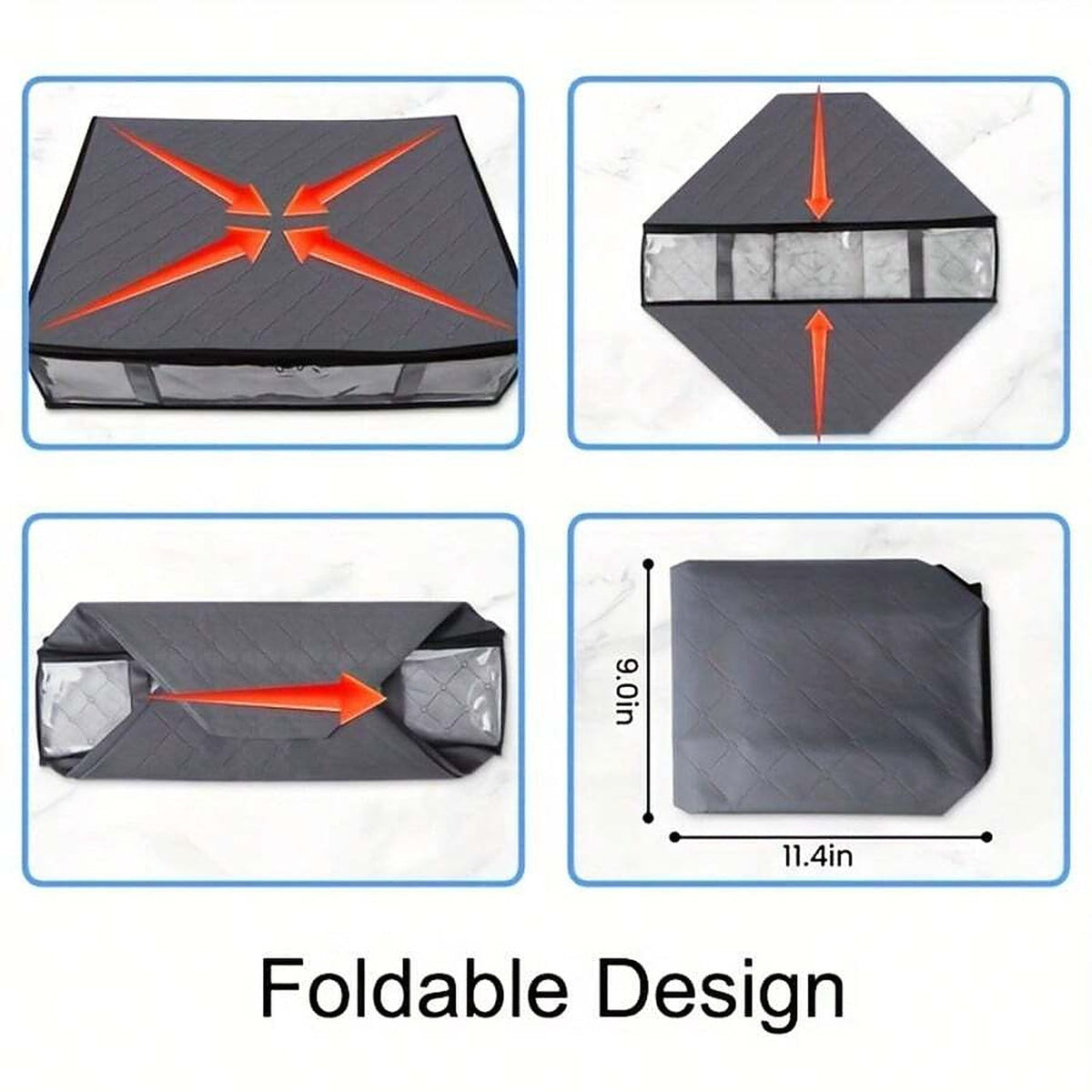 2-Pack: Underbed and Over-Wardrobe Storage Bags with Clear Window