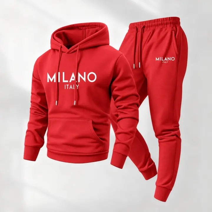 Fleece-Lined Graphic Hoodie & Jogger Set