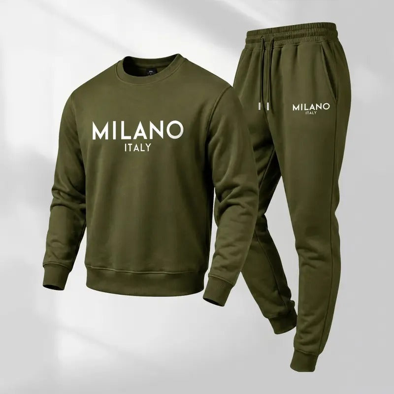 Fleece-Lined Graphic Hoodie & Jogger Set