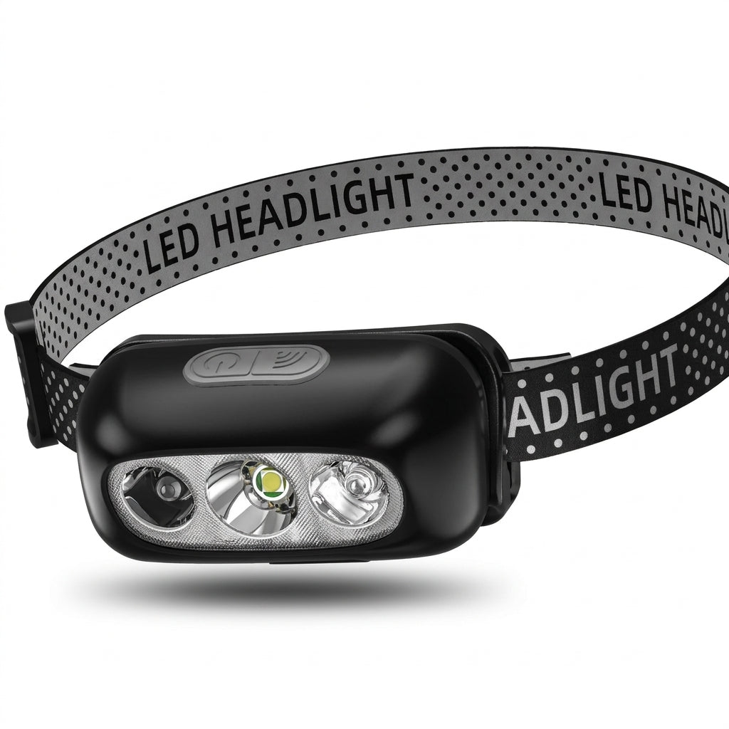 Rechargeable LED Head Torch with Motion Sensor