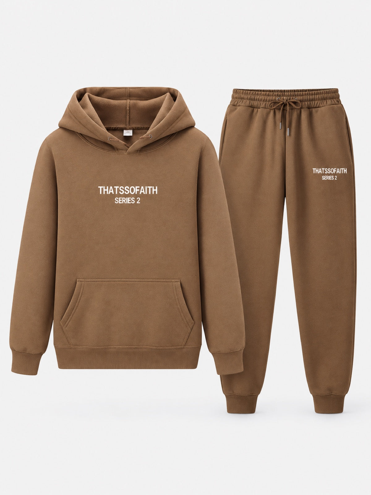 Fleece-Lined Graphic Hoodie & Jogger Set