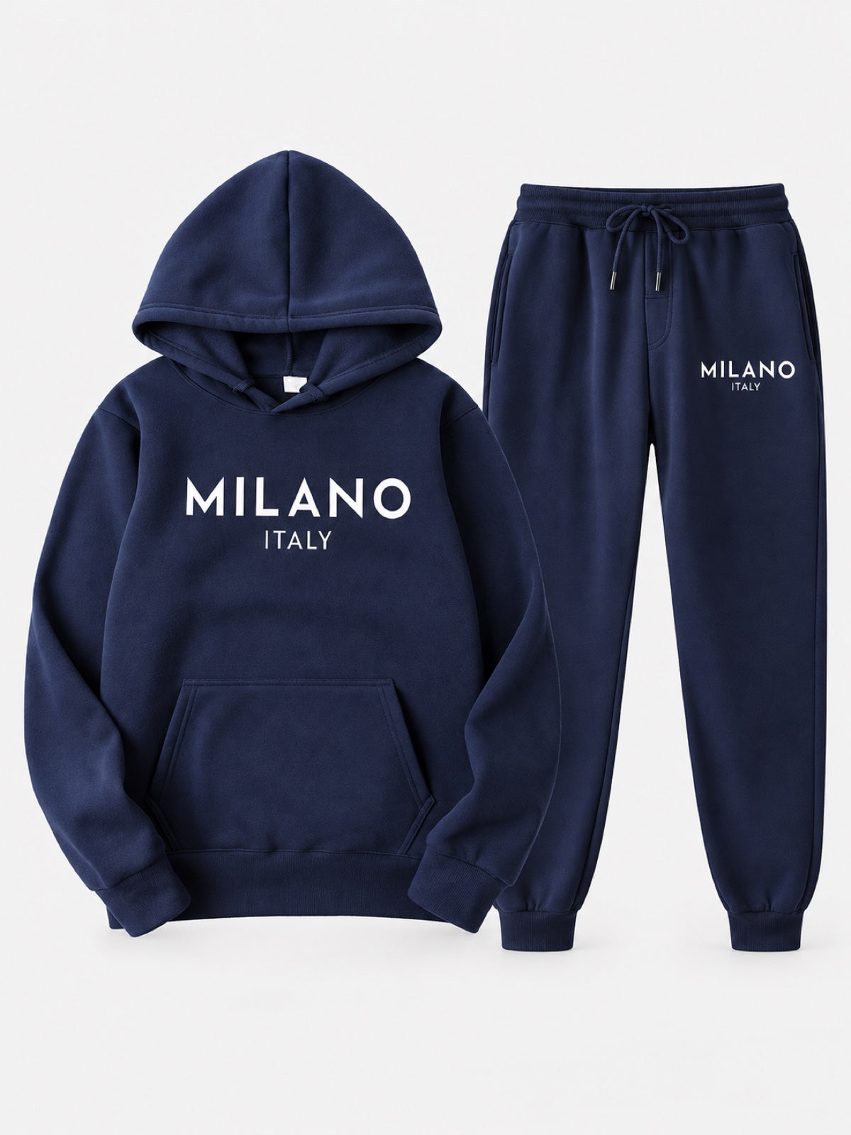 Fleece-Lined Graphic Hoodie & Jogger Set