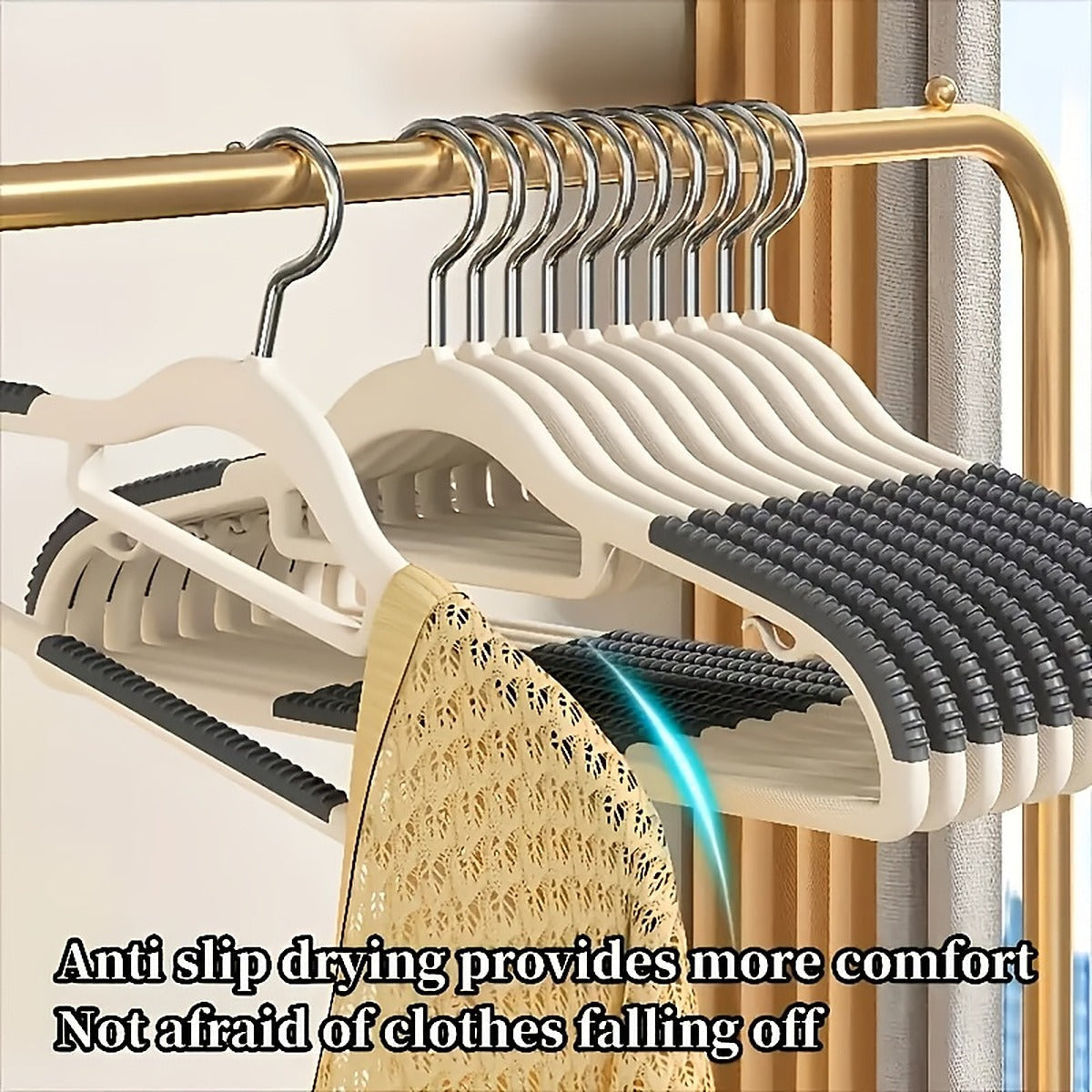 20-Pack: Slim Non-Slip Clothes Hangers with Ribbed Shoulder Grips