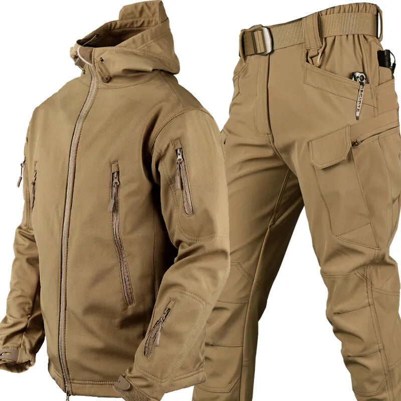 Waterproof, Windproof Outdoor Set: Jacket and Trousers with Fleece Lining