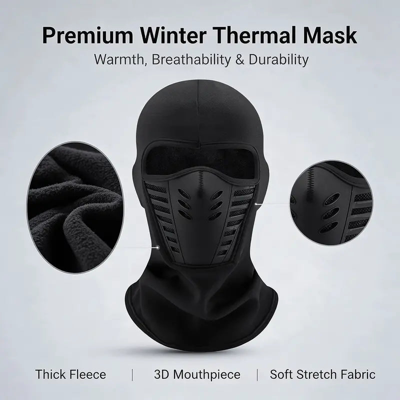 Unisex Fleece Full Face Balaclava Ski Mask - Windproof, Anti-Haze, Soft Sports & Outdoor Hat