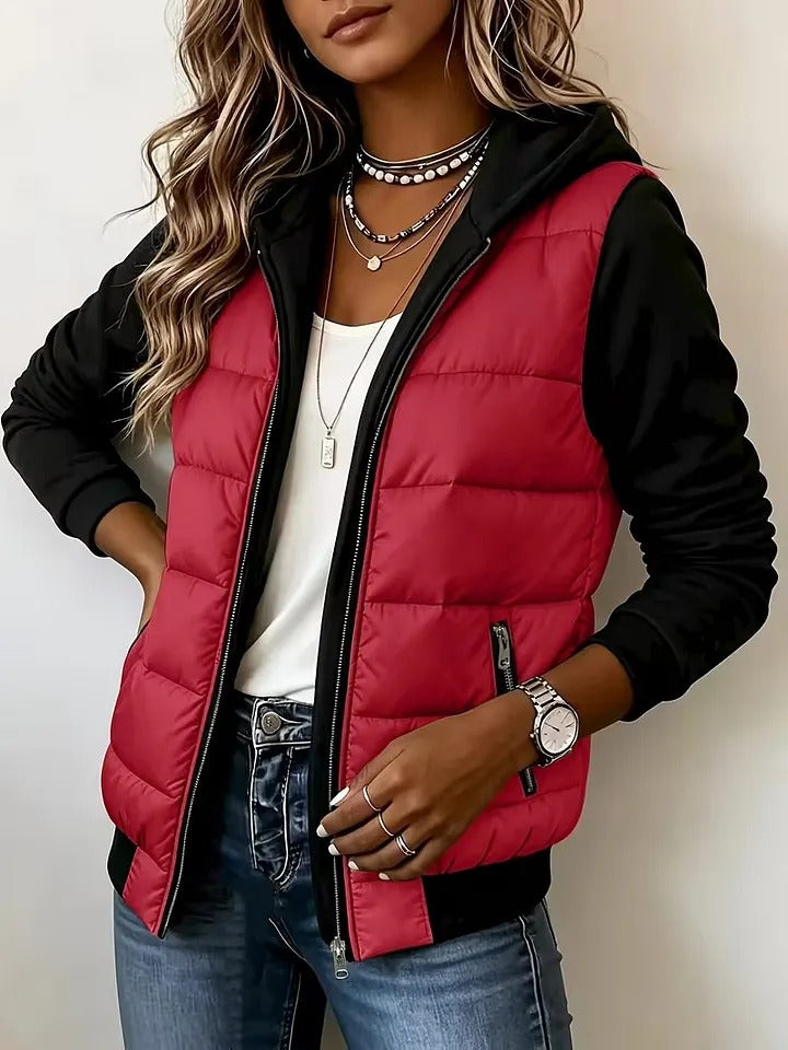 Women's Hooded Color-Block Jacket