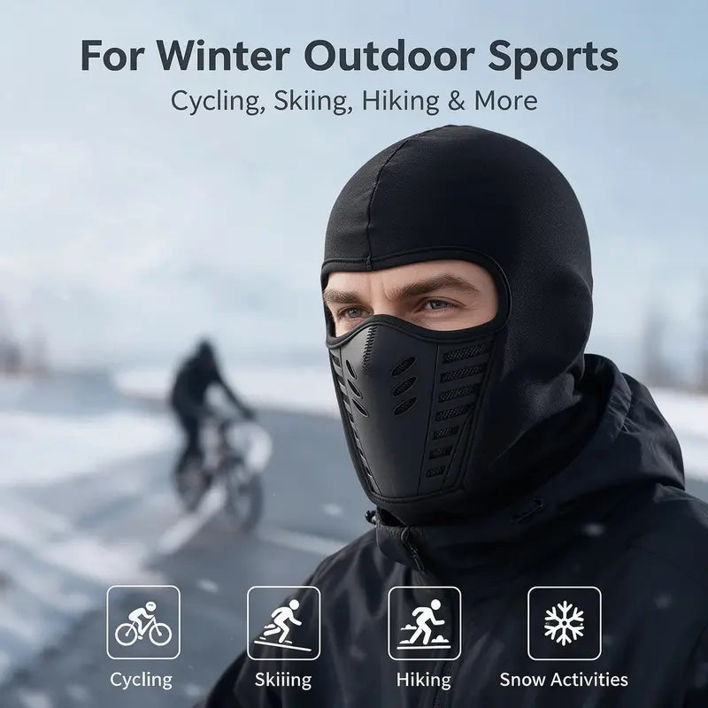 Unisex Fleece Full Face Balaclava Ski Mask - Windproof, Anti-Haze, Soft Sports & Outdoor Hat