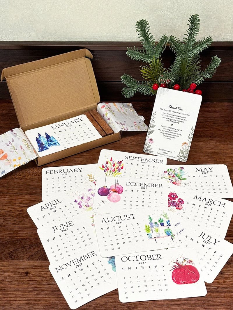 2027 Living Botanical Desk Calendar | Hand-Painted Eco Art Edition