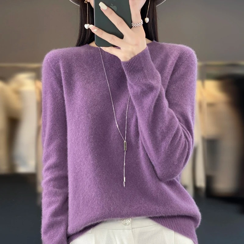 Cashmere Pullover Women's Stylish Round Neck, Soft & Comfortable