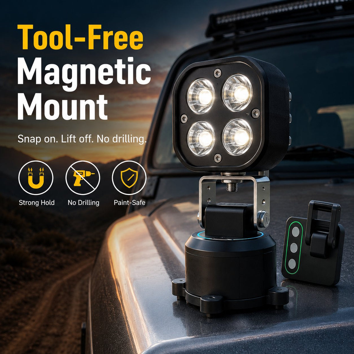360° Omni-Directional Magnetic LED Pod Light, Portable Camping LED Work Light for Outdoor, Car, Emergency