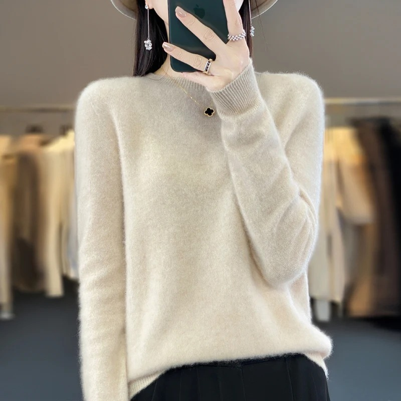 Cashmere Pullover Women's Stylish Round Neck, Soft & Comfortable