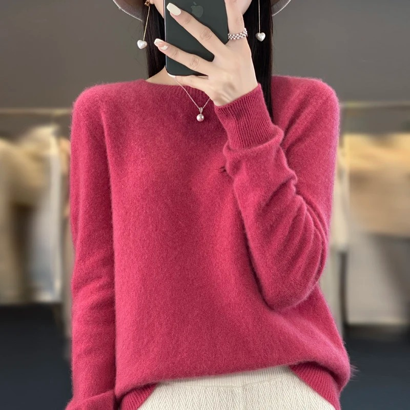 Cashmere Pullover Women's Stylish Round Neck, Soft & Comfortable