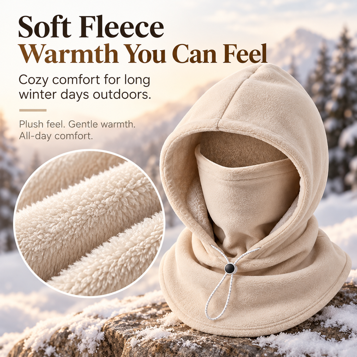 Fleece Balaclava Hood – Full Face & Neck Winter Protection for Outdoor Adventures