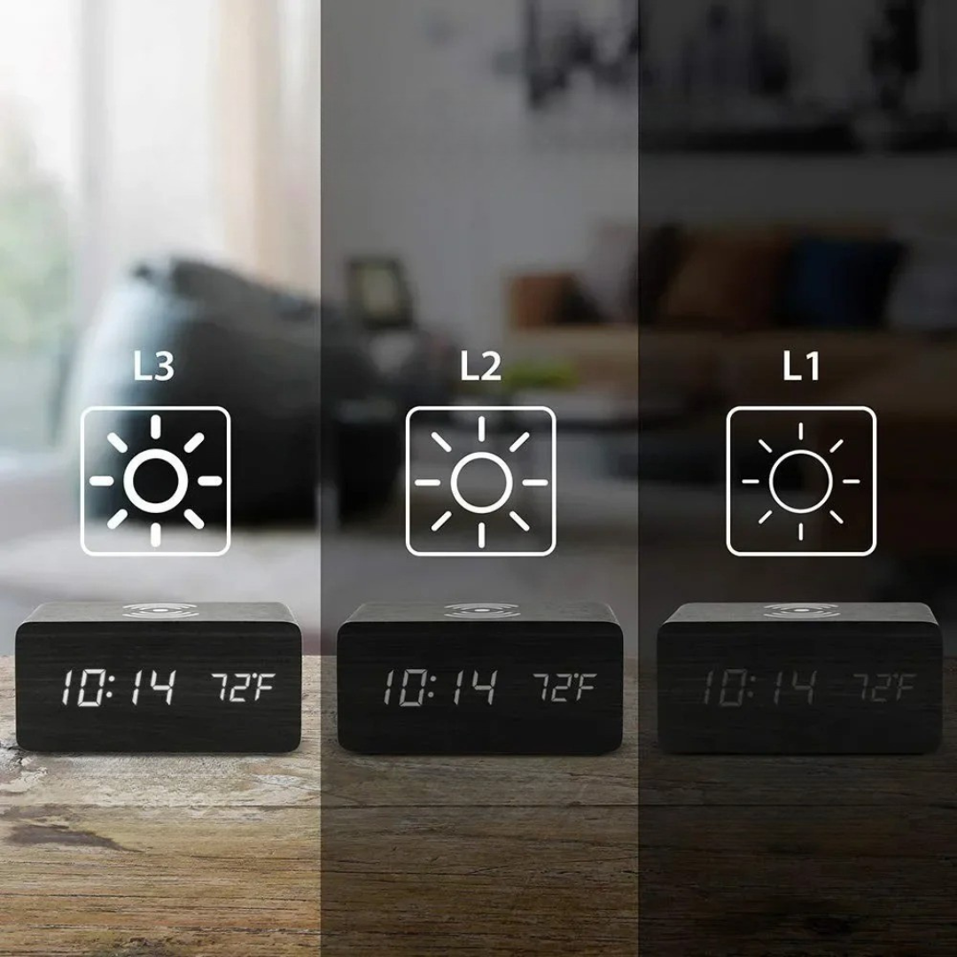 Thrives Outdoor | Lumnora Digital LED Wooden Alarm Clock