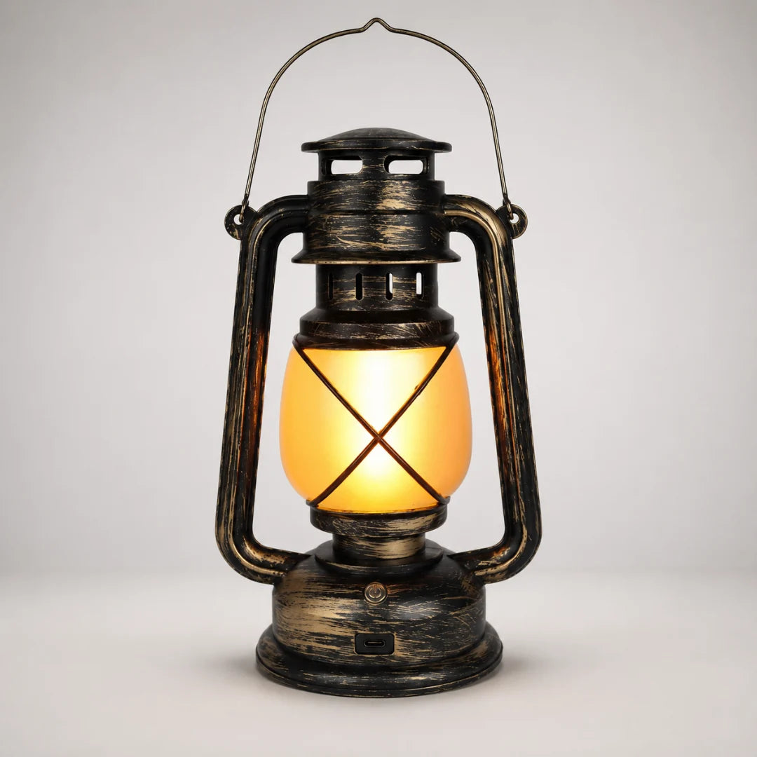 Thrives Outdoor | Flambourne Vintage-Style Rechargeable Flame-Effect Lantern