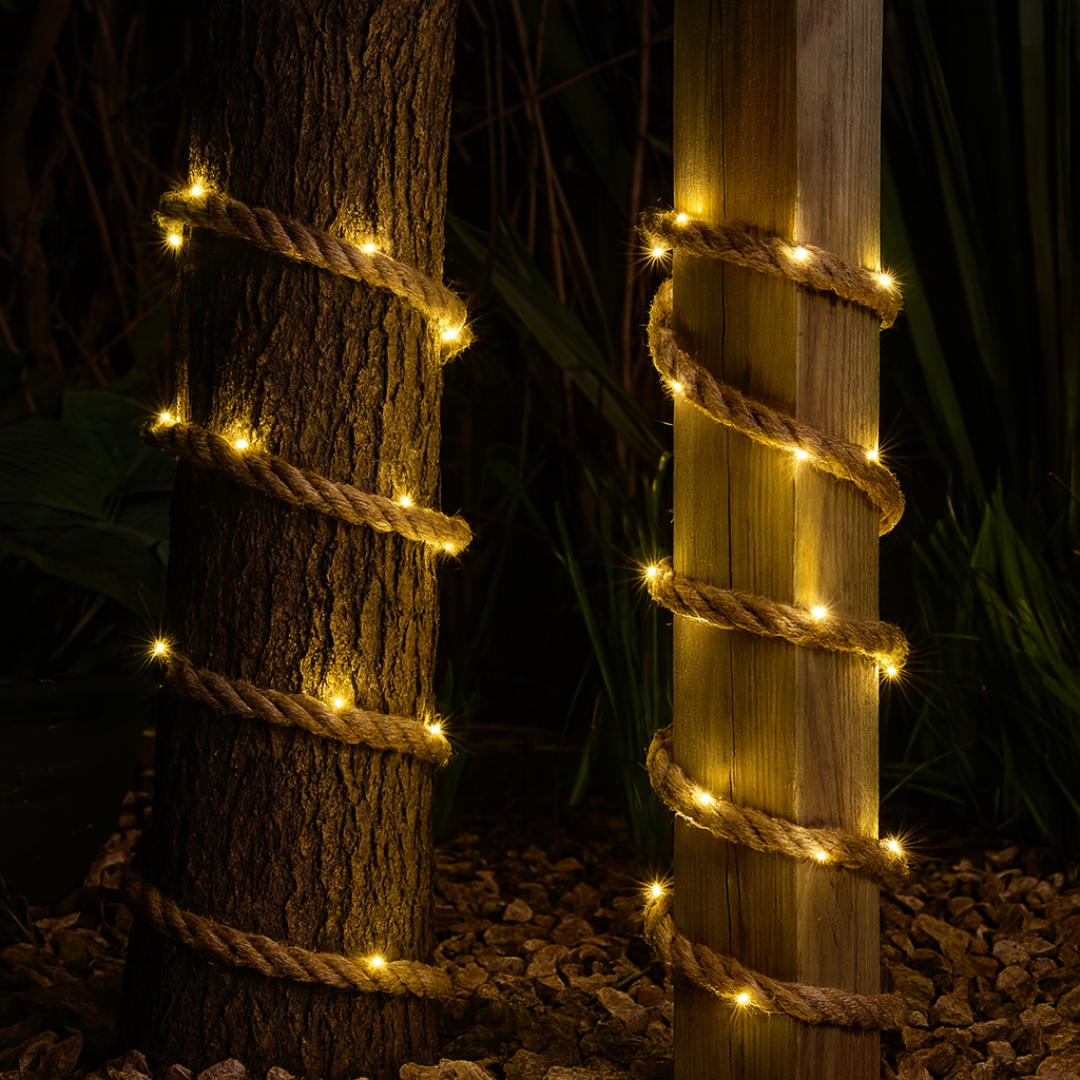 Outdoor Solar Rope Lights – Waterproof LED Garden String Lighting ...