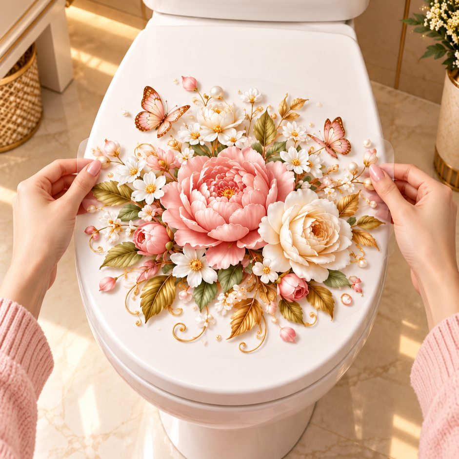 Animal & Floral Toilet Decals – 5 Charming Designs for Elegant Bathroom Decor