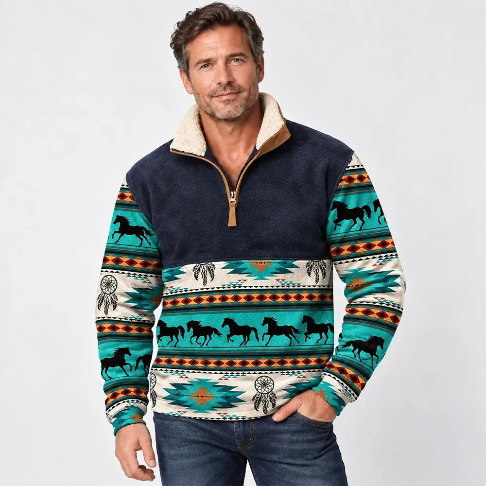 Modern Men's Long Sleeve T-Shirt with 3D Print for Autumn/Winter