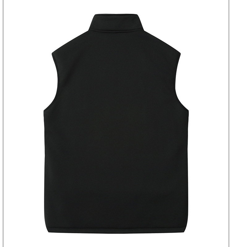 Unisex Fleece-Lined Winter Vest, Full-Zip Stand Collar Gilet with Zip Pockets