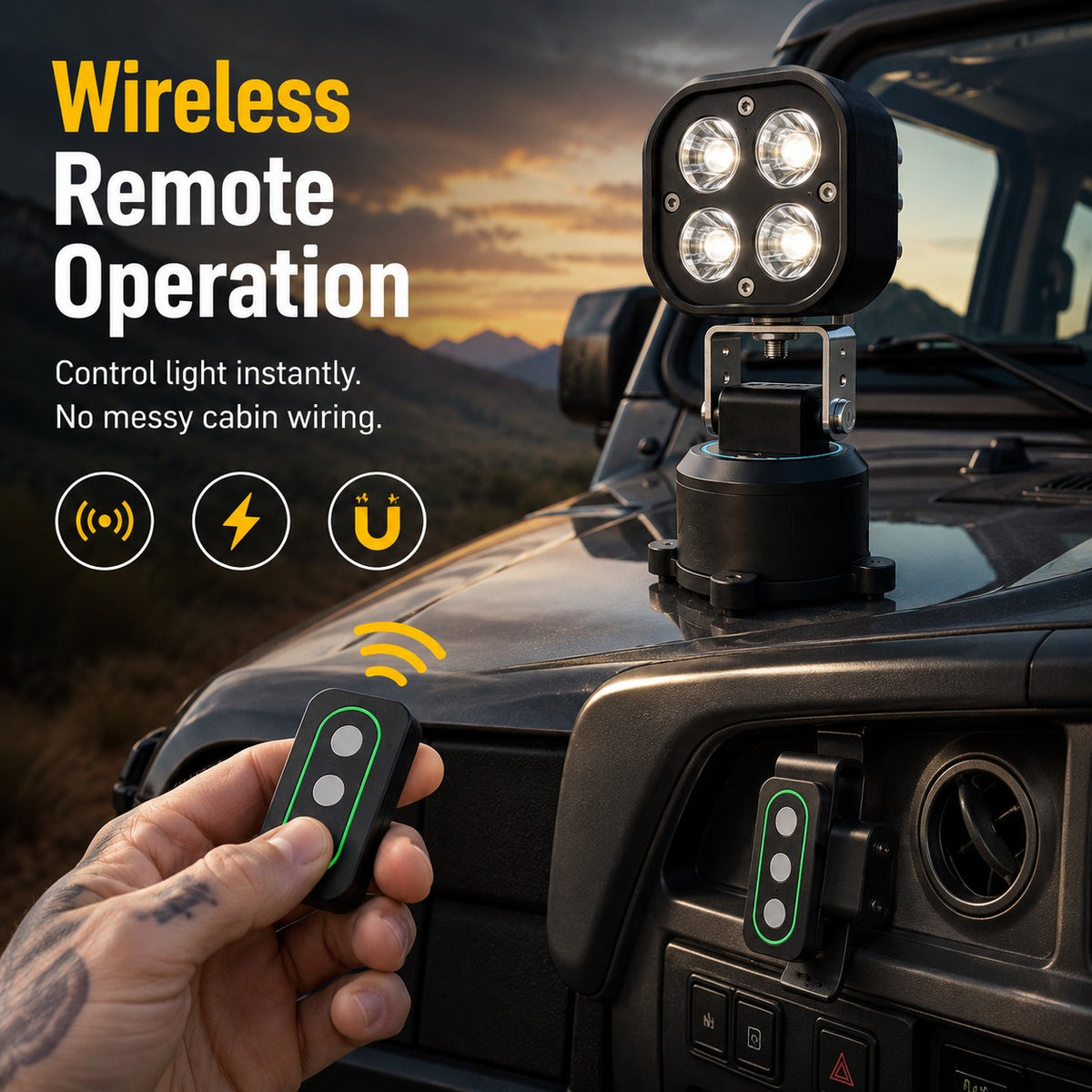 360° Omni-Directional Magnetic LED Pod Light, Portable Camping LED Work Light for Outdoor, Car, Emergency