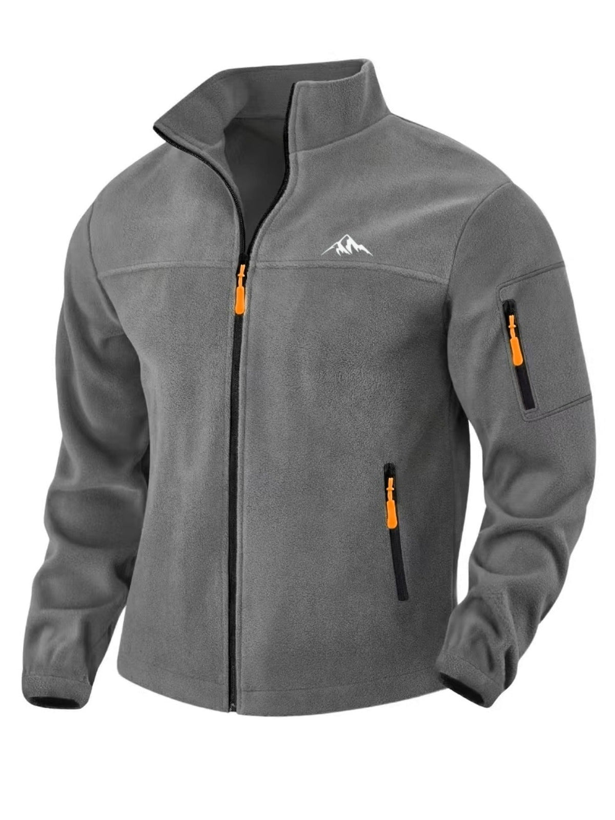 Men's Zip-Up Fleece - Windproof - With Stand-Up Collar