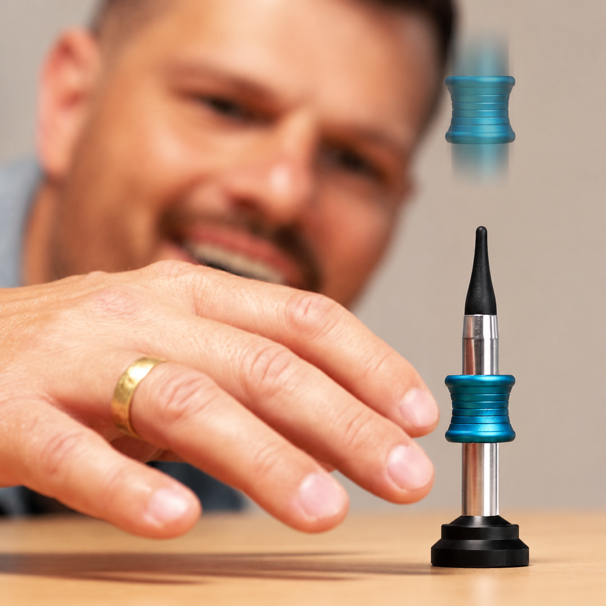 Kinetic Desk Toy That Performs Impossible Landing