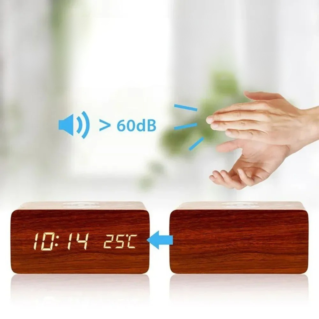 Thrives Outdoor | Lumnora Digital LED Wooden Alarm Clock