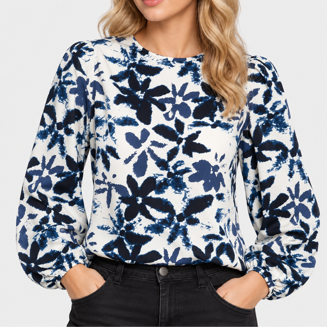 Floral Print Long Sleeve Blouse